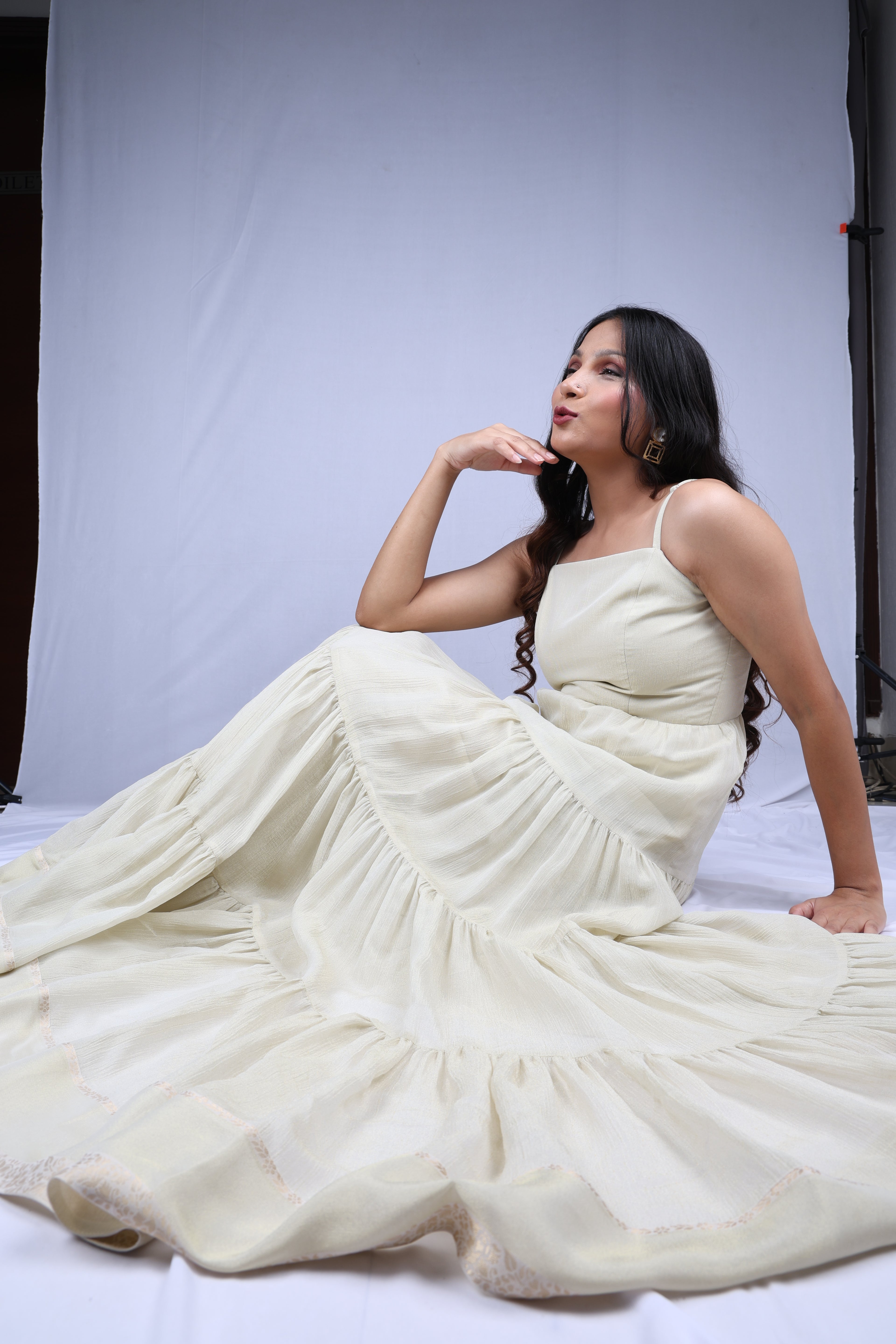 White Suit with grey embroidery