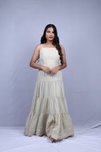 White Suit with grey embroidery