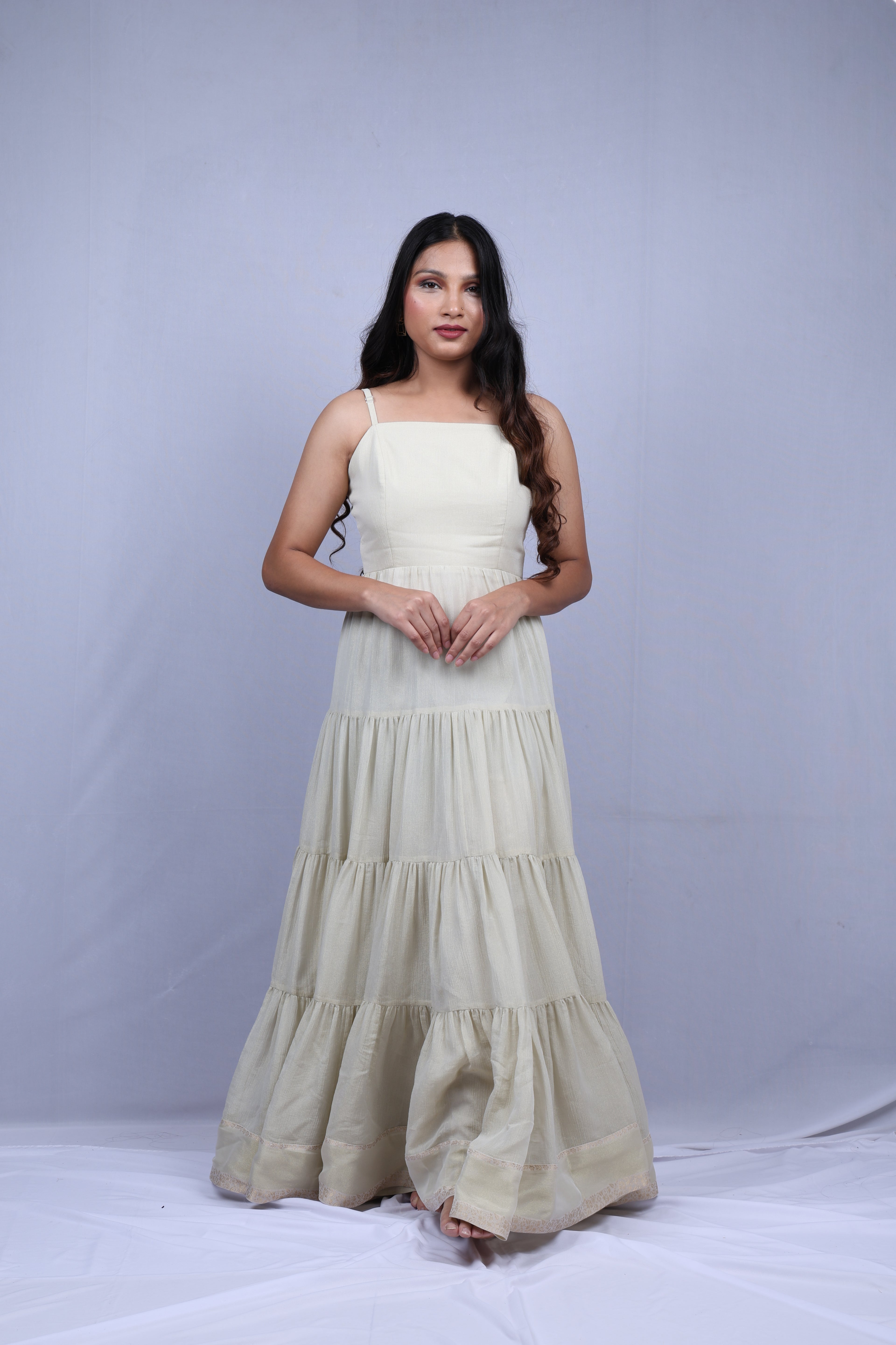 White Suit with grey embroidery