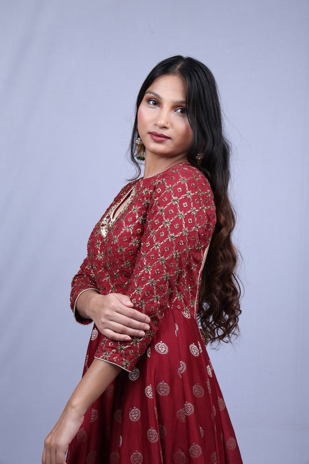Maroon Kurta Set