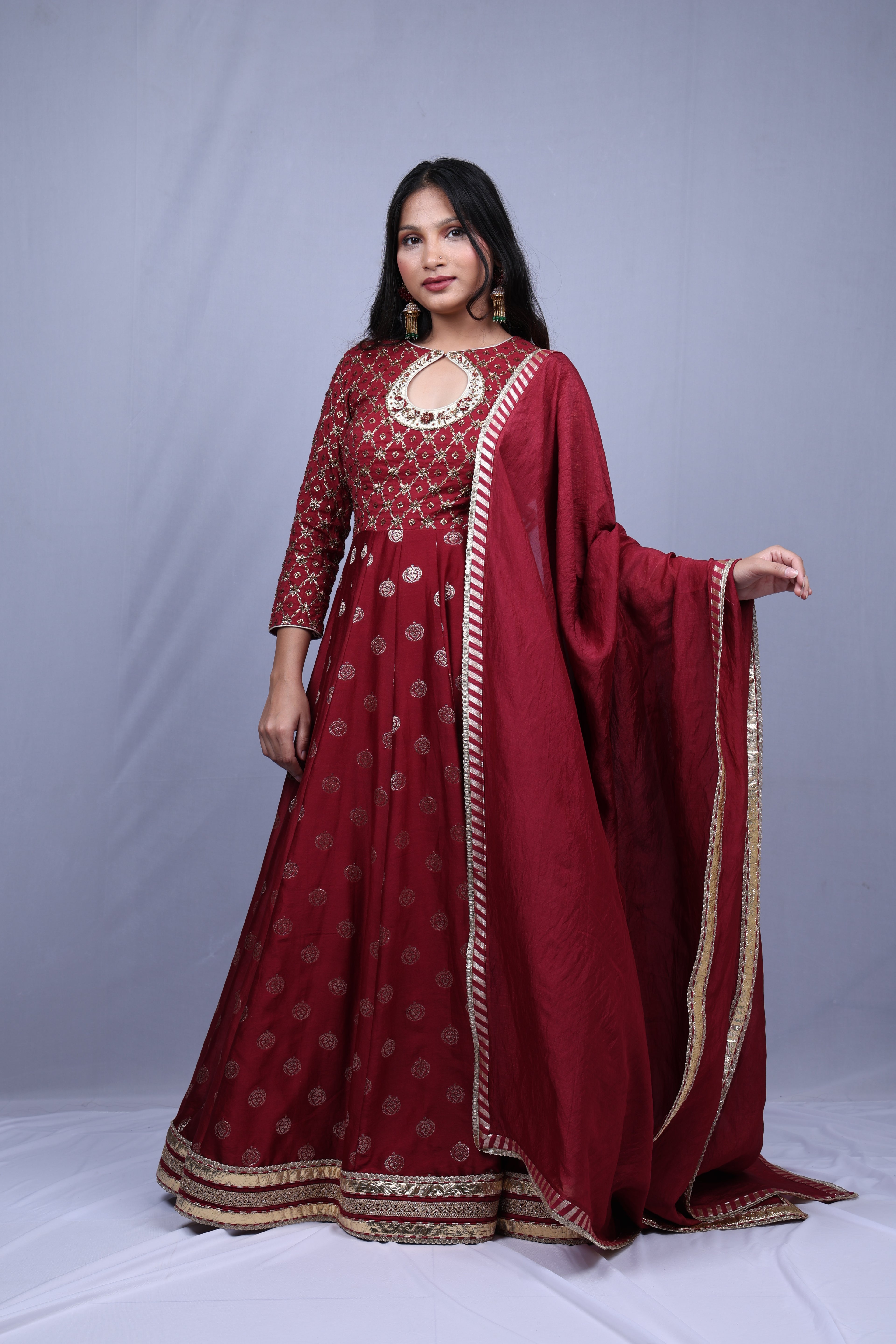 Maroon Kurta Set