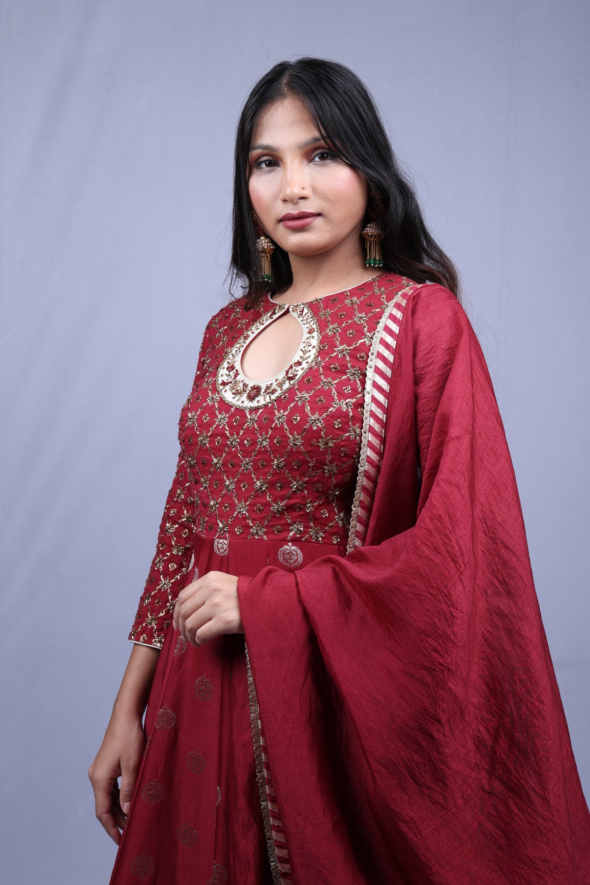 Maroon Kurta Set