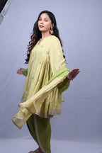 Beige Green Kurta set