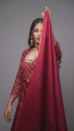 Maroon Kurta Set