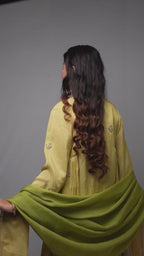 Beige Green Kurta set